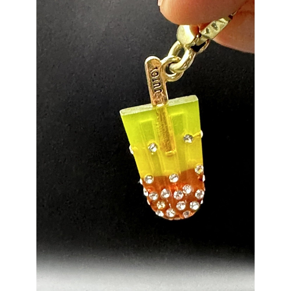 Rare Retired JUICY COUTURE TRI-COLOR PAVE POPSICLE‎ CHARM 2006 COLLECTION